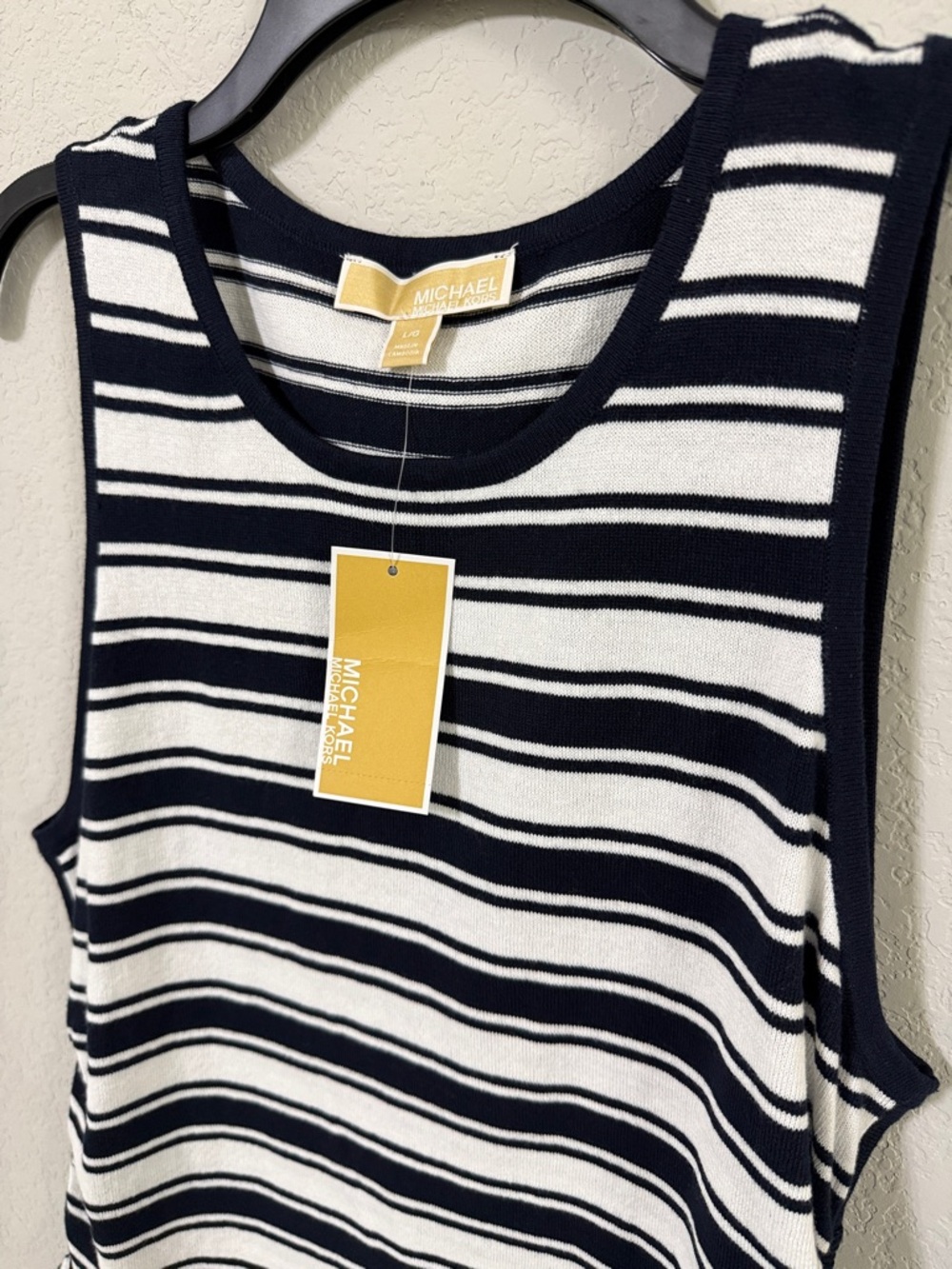 MICHAEL Michael Kors Navy and White Striped Tank Top